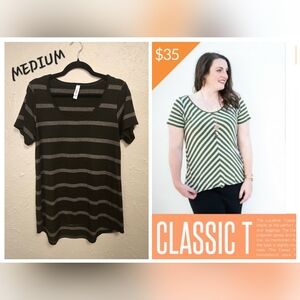 LuLaRoe Classic Tee Black and Gray Stripes